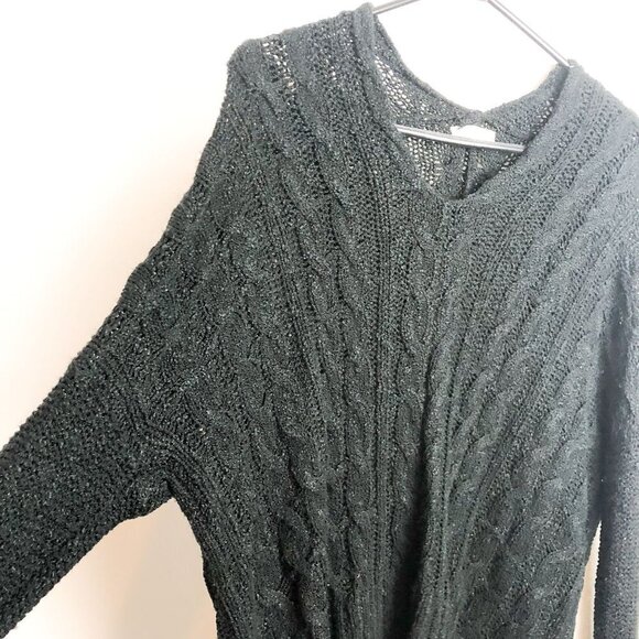 Altar'd State Chunky Cable Knit V Neck Tunic Sweater Medium Boho - Picture 7 of 9